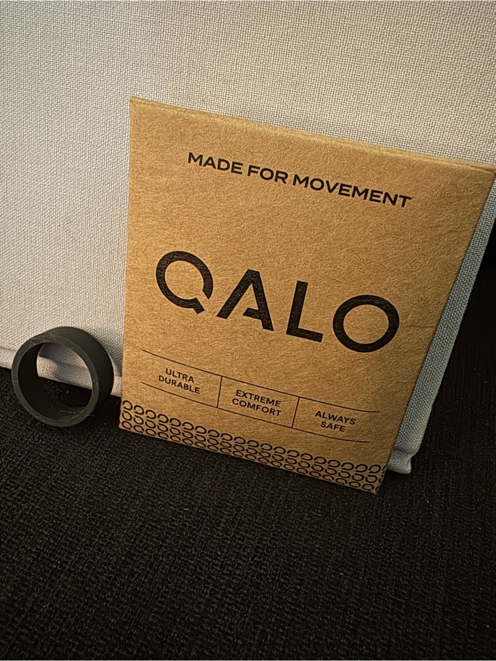 QALO Men's Matte Gunmetal Silicone Ring - Flexible Active Band